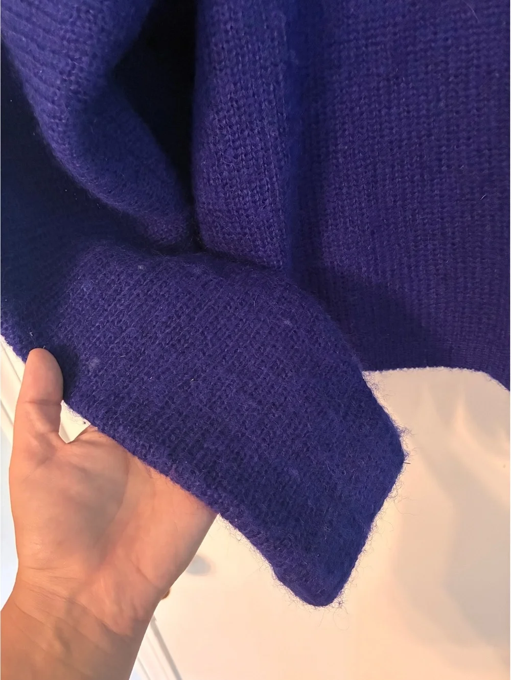 Vintage Nordstrom Point of View Mohair Knit Blazer Cardigan Small Purple